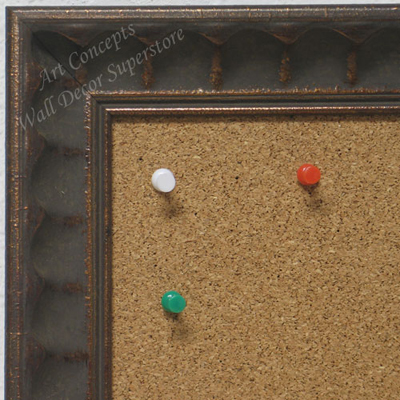 BB1780-1 | Distressed Bronze / Design | Custom Cork Bulletin Board | Custom White Dry Erase Board | Custom Chalk Board