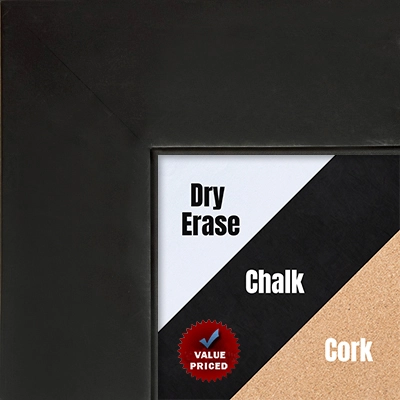 BB1865-1 - Matte Satin Black 2 3/4" Wide Value Priced Medium To Extra Large Custom Cork Chalk Or Dry Erase Board