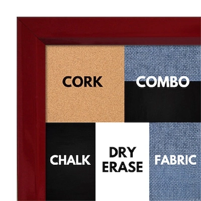 BB311-3 High Gloss Red Lacquer Small Custom Cork Chalk or Dry Erase Board