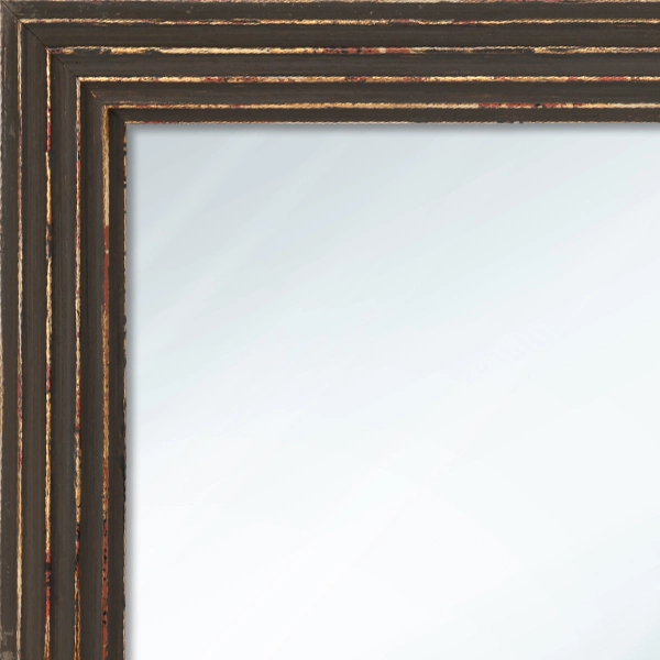 MR1220-1 Artifact Greek Column Antique Black - Custom Small Mirror - 1.125 Inch Wide