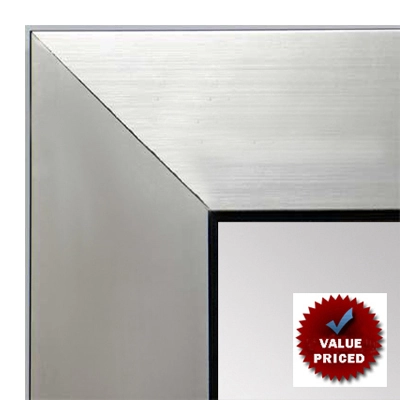 MR1431-2 Brushed Silver With Black - Value Price - Extra Large Custom Wall Mirror Custom Floor Mirror
