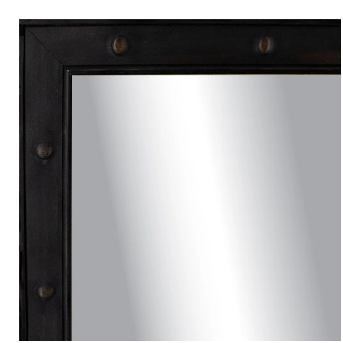 MR1502-2 Black Espresso with Rivets - Small Custom Wall Mirror