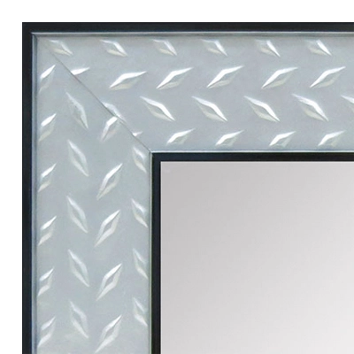 MR1503-1 Stainless Steel Look with Diamond Pattern - Large Custom Wall Mirror Custom Floor Mirror