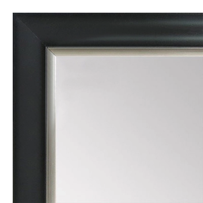 MR1520-2 Black With Silver Trim - Medium Custom Wall Mirror