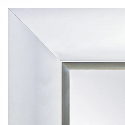 MR1522-6 White With Silver Trim Extra Large Custom Wall Mirror Custom Floor Mirror