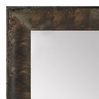 MR1530-5 Distressed Burlwood Brown Taupe Medium Custom Wall Mirror Custom Floor Mirror