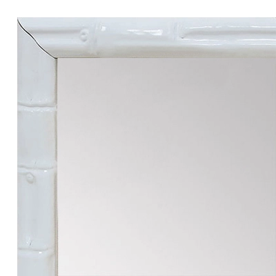 MR1551-1 Glossy White - Tropical Bamboo - Small Custom Wall Mirror Custom Floor Mirror