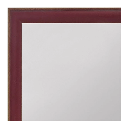 MR1569-1 Red With Top Outside Distressed Accent Very Small Custom Wall Mirror - Custom Bathroom Mirror