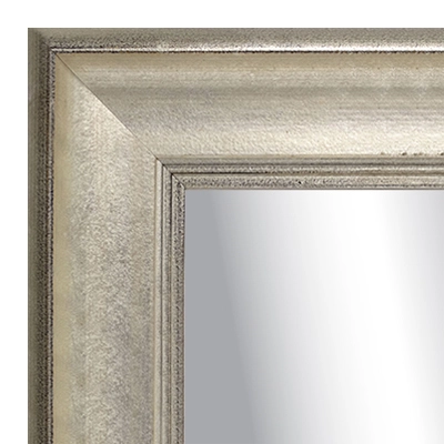 MR1902-2 Silver Leaf Scoop with Rounded Outer Edge  Custom Mirror