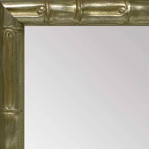 MR1947-2 Distressed Silver Tropical Bamboo Custom Framed Mirror
