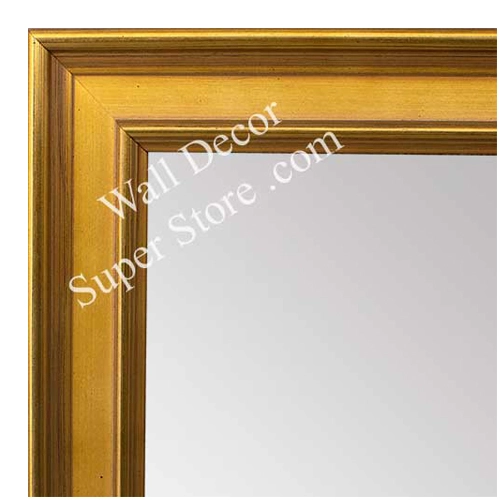 MR1965-4 Medium Distressed Gold 1 9/16" Wide Custom Framed Mirror