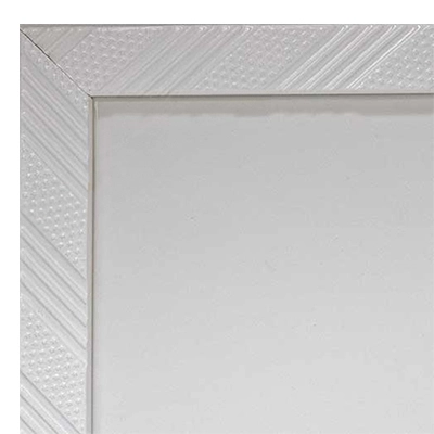 MR1975-3 Small Glossy White 1" Wide Custom Framed Mirror