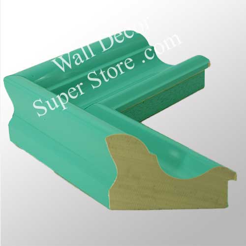 MR19605 Extra Large Gloss Teal Scoop Style Custom Mirror