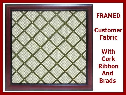 create a framed fabric wrapped cork custom French bulletin board in your exact size
