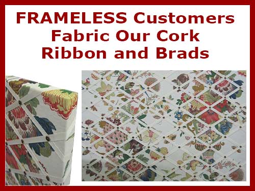 create a custom French Bulletin board using our ribbon and nailheads with your fabric.