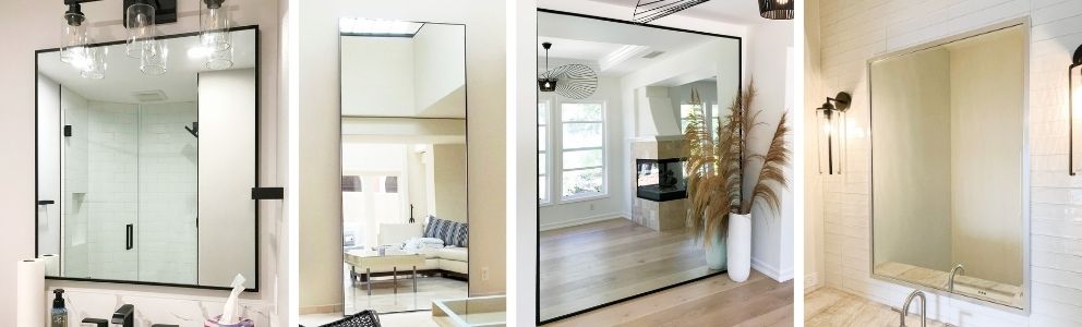 Custom thin metal infinity style mirror - make any size -  wall, floor, bathroom mirror