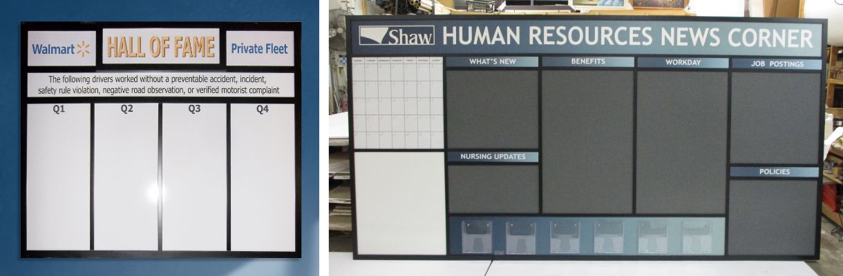 Every frame can make any style - select frame - then select type of wallboard -
chalkboard, cork board, combination board, whiteboard or fabric wrap corkboard