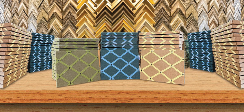 Custom French bulletin boards with ribbon and nail head brads