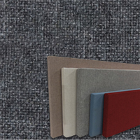 FW800-05 Medium Grey Blend - Frameless Fabric Wrap Cork Bulletin Board - Classic Hook And Loop Velcro