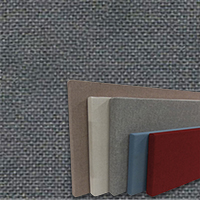 FW800-09  FLANNEL GREY - Frameless Fabric Wrap Cork Bulletin Board - Classic Hook And Loop Velcro