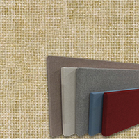 FW800-18 WHEAT - Frameless Fabric Wrap Cork Bulletin Board - Classic Hook And Loop Velcro