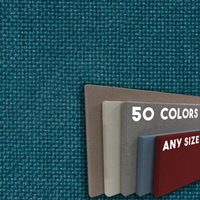 FW800-35 Chrome Green Frameless Fabric Wrap Cork Bulletin Board - Classic Hook And Loop Velcro