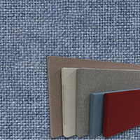 FW800-41 Blue Crystal Frameless Fabric Wrap Cork Bulletin Board - Classic Hook And Loop Velcro
