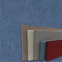 FW800-42 Bayberry Blue Frameless Fabric Wrap Cork Bulletin Board - Classic Hook And Loop Velcro