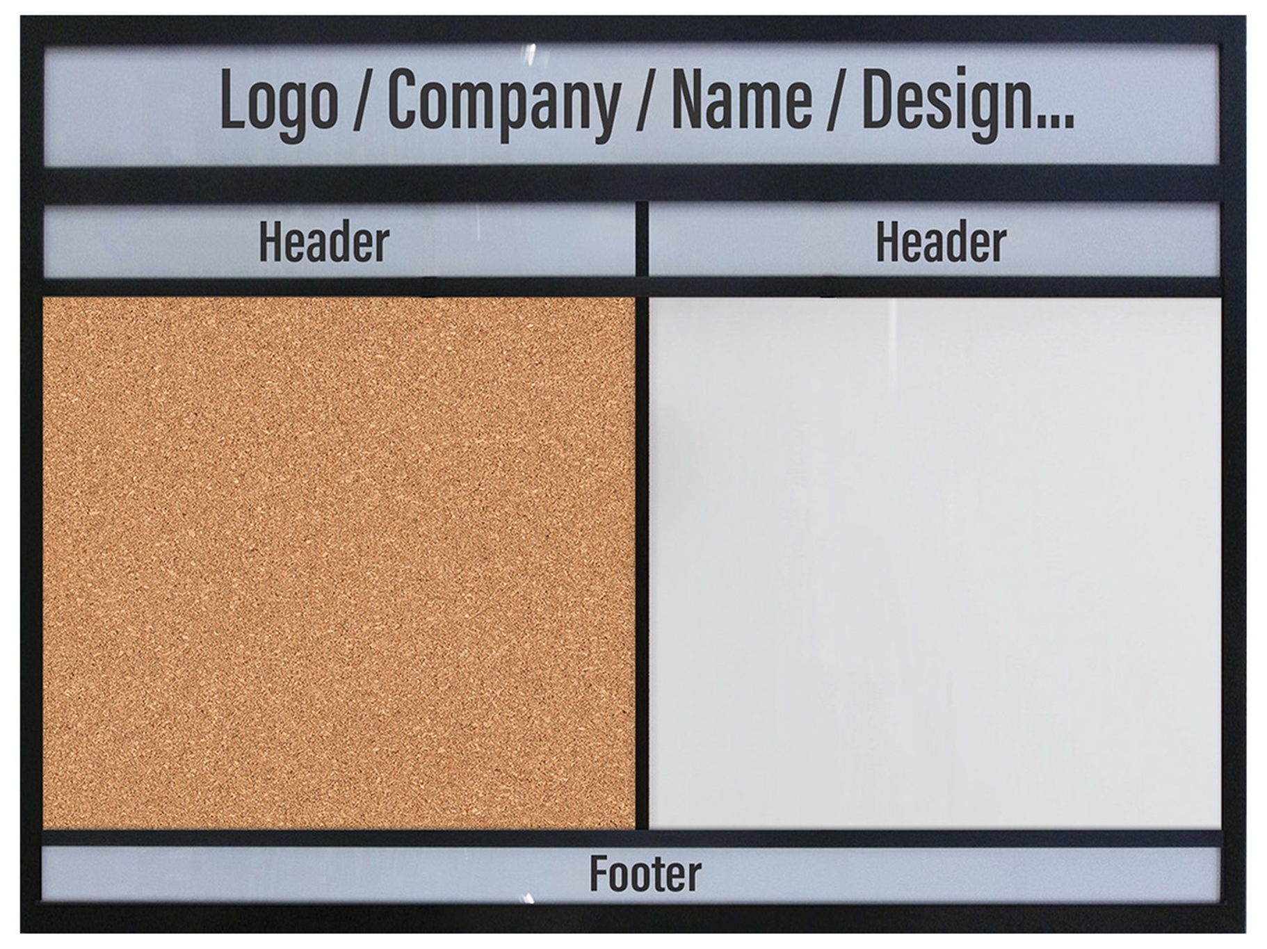 IB821 - Information Board: Header - 2 Sub Headers + Footer  IB821 - Information Board: Header - 2 Sub Headers + Footer
