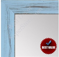 MR1533-11 Distressed Soft Blue - Medium  Custom Wall Mirror -  Custom Bathroom Mirror