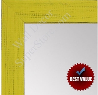 MR1533-7 Distressed Yellow - Medium Custom Wall Mirror - Custom Bathroom Mirror