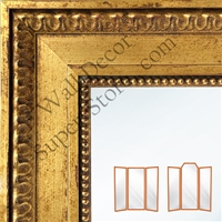 WM1591 - Elegant Vintage Ornate Frame - Gold & Silver - Custom 3 Panel Mirror