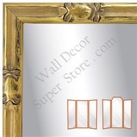  WM1894 - Bamboo - Gold, Silver - Custom 3 Panel Mirror