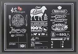 Custom chalkboard menu's - we use your vector graphics and create in any size 
