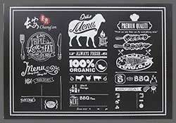 Custom chalkboard menu's - we use your vector graphics and create in any size