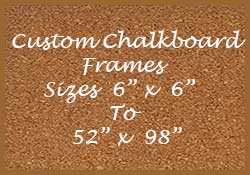 Shop custom corkboards by the outside size of the frame