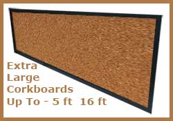 very large custom cork pinboards - bulletin boards - up to 5 feet x 16 feet