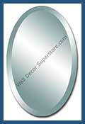 Oval Frameless Beveled Custom Bathroom Mirror