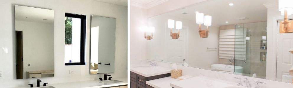 Custom Frameless Bathroom Mirrors - We make any size and guarantee safe delivery
