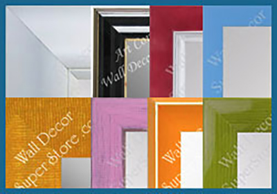 shop custom bathroom mirrors - colorful frames blue, red, pink, yellow, green and more