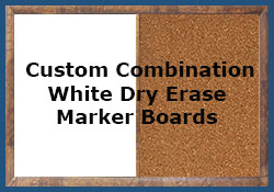 Custom white dry erase combination boards - any combination - any size