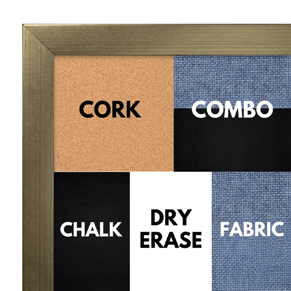 BB1322-1 Brushed Champagne Brass - 0.75 Inch Wide - Custom Cork Chalk Dry Erase BB1322-1 Brushed Champagne Brass - 0.75 Inch Wide - Custom Cork Chalk Dry Erase