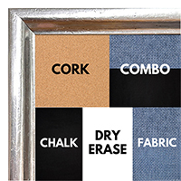 BB1209-4 Silver  - 0.75 Inch Wide - Custom Cork Chalk Dry Erase BB1209-4 Silver  - 0.75 Inch Wide - Custom Cork Chalk Dry Erase