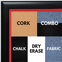 BB1400-3 Black With Red Lip Small To Medium Custom Cork Chalk or Dry Erase Board