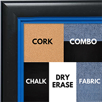 BB1401-1 Black With Blue Lip Custom Cork Chalk or Dry Erase Board Medium To Large