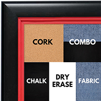 BB1401-3 Black With Red Lip Custom Cork Chalk or Dry Erase Board Medium To Large