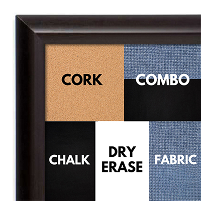 BB1409-2 Expresso Coffee Brown Small To Medium Custom Cork Chalk or Dry Erase Board