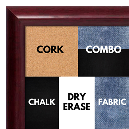 BB1409-4 Classic Mahogany Small To Medium Custom Cork Chalk or Dry Erase Board