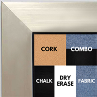 BB1494-2 Brushed Silver With Black Medium To Extra Large Custom Cork Chalk Or Dry Erase Board