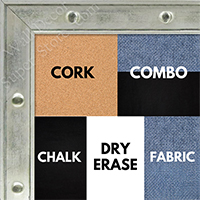 BB1502-1 Silver Rivets with Black Edge Small To Medium Custom Cork Chalk or Dry Erase Board